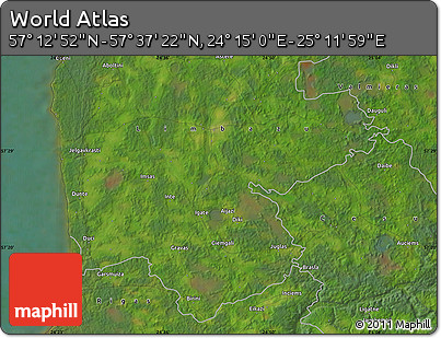 Satellite Map of the Area around 57° 25' 7" N, 24° 43' 30" E