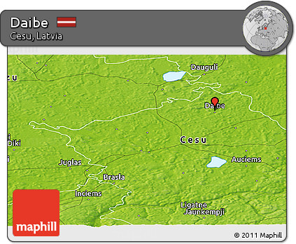 Physical Panoramic Map of Daibe