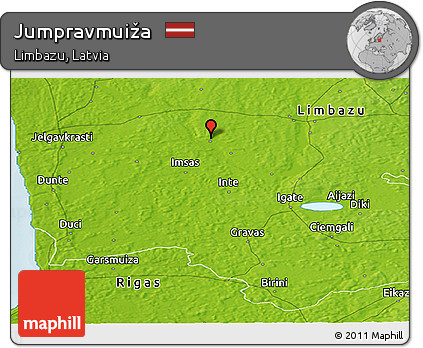 Physical Panoramic Map of Jumpravmuiža