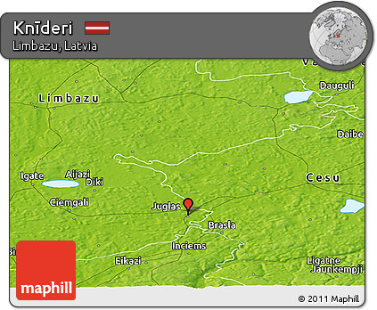 Physical Panoramic Map of Knīderi