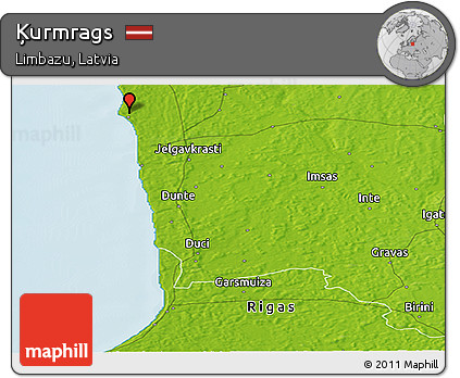 Physical Panoramic Map of Ķurmrags