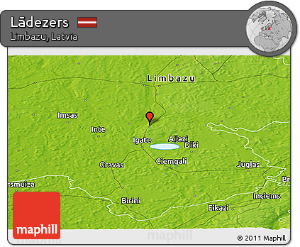 Physical Panoramic Map of Lādezers