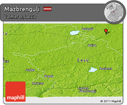 Physical Panoramic Map of Mazbrenguļi