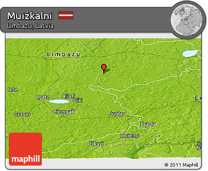 Physical Panoramic Map of Muižkalni
