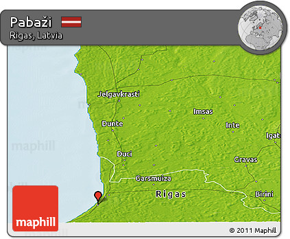 Physical Panoramic Map of Pabaži