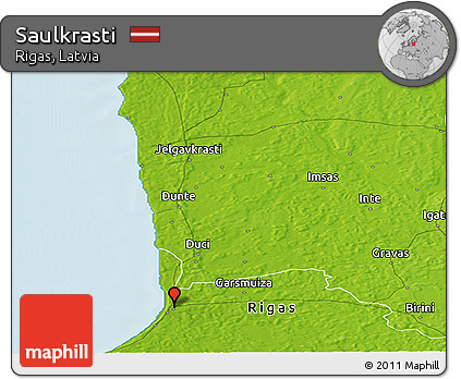 Physical Panoramic Map of Saulkrasti