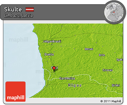 Physical Panoramic Map of Skulte