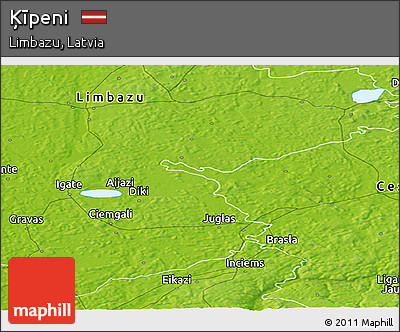 Physical Panoramic Map of Ķīpeni