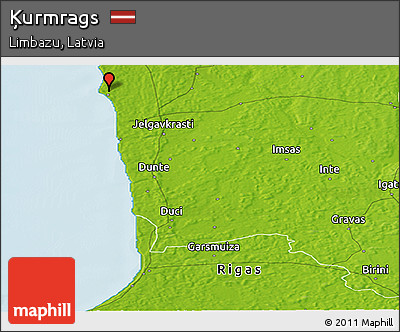 Physical Panoramic Map of Ķurmrags