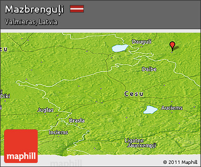 Physical Panoramic Map of Mazbrenguļi