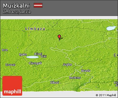 Physical Panoramic Map of Muižkalni