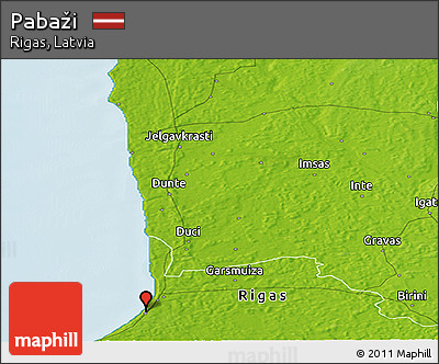 Physical Panoramic Map of Pabaži