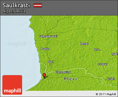 Physical Panoramic Map of Saulkrasti
