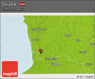 Physical Panoramic Map of Skulte