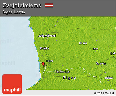 Physical Panoramic Map of Zvejniekciems