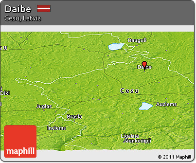 Physical Panoramic Map of Daibe