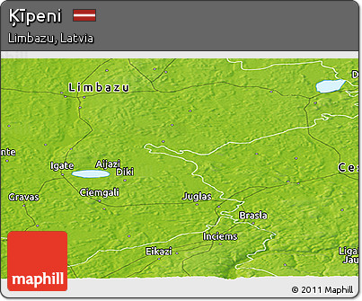 Physical Panoramic Map of Ķīpeni