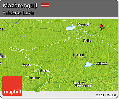 Physical Panoramic Map of Mazbrenguļi