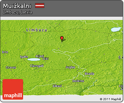 Physical Panoramic Map of Muižkalni