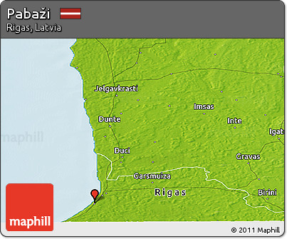 Physical Panoramic Map of Pabaži