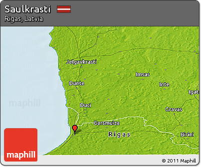 Physical Panoramic Map of Saulkrasti