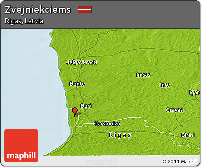 Physical Panoramic Map of Zvejniekciems