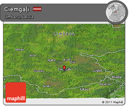 Satellite Panoramic Map of Ciemgaļi