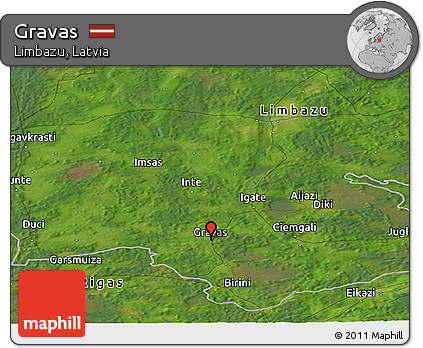 Satellite Panoramic Map of Gravas