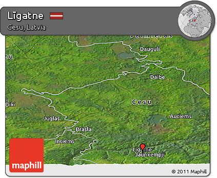 Satellite Panoramic Map of Līgatne