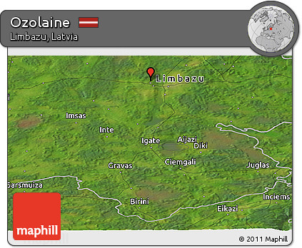 Satellite Panoramic Map of Ozolaine