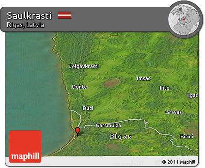 Satellite Panoramic Map of Saulkrasti