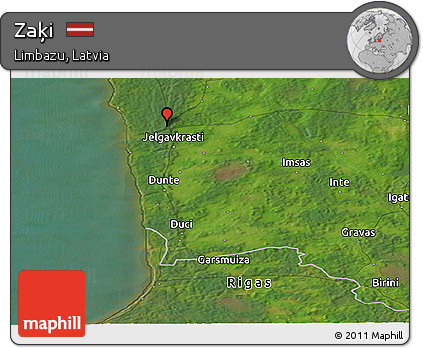Satellite Panoramic Map of Zaķi