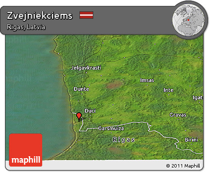 Satellite Panoramic Map of Zvejniekciems