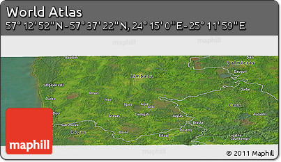 Satellite Panoramic Map of the Area around 57° 25' 7" N, 24° 43' 30" E