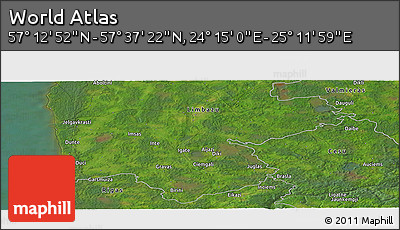 Satellite Panoramic Map of the Area around 57° 25' 7" N, 24° 43' 30" E