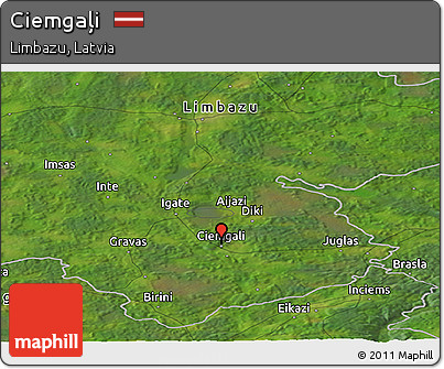 Satellite Panoramic Map of Ciemgaļi