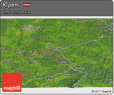 Satellite Panoramic Map of Ķīpeni