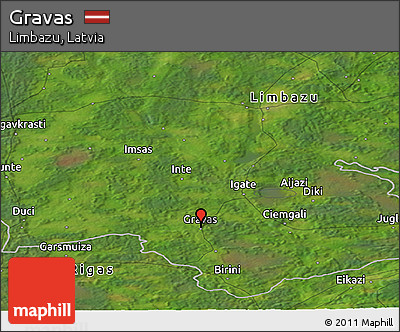 Satellite Panoramic Map of Gravas