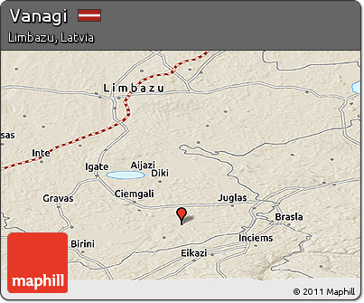Shaded Relief Panoramic Map of Vanagi