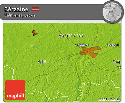 Physical 3D Map of Bērzaine