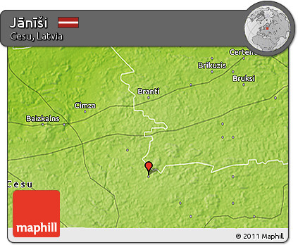 Physical 3D Map of Jānīši