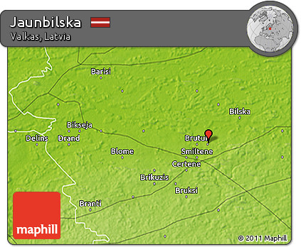 Physical 3D Map of Jaunbilska