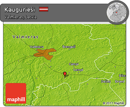 Physical 3D Map of Kaugurieši