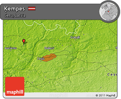 Physical 3D Map of Ķempes