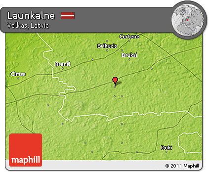 Physical 3D Map of Launkalne