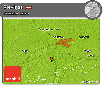 Physical 3D Map of Rieviņas