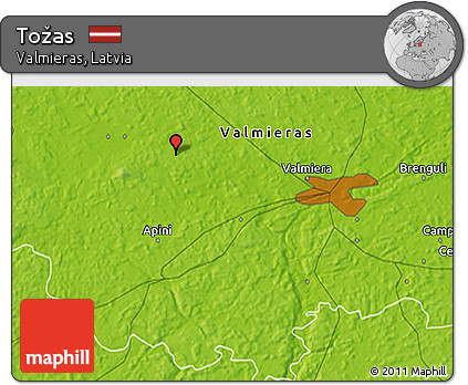 Physical 3D Map of Tožas