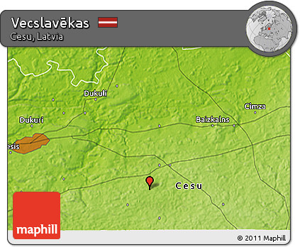 Physical 3D Map of Vecslavēkas
