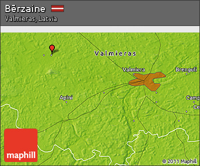 Physical 3D Map of Bērzaine
