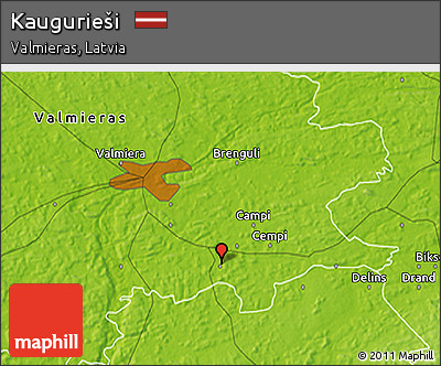 Physical 3D Map of Kaugurieši